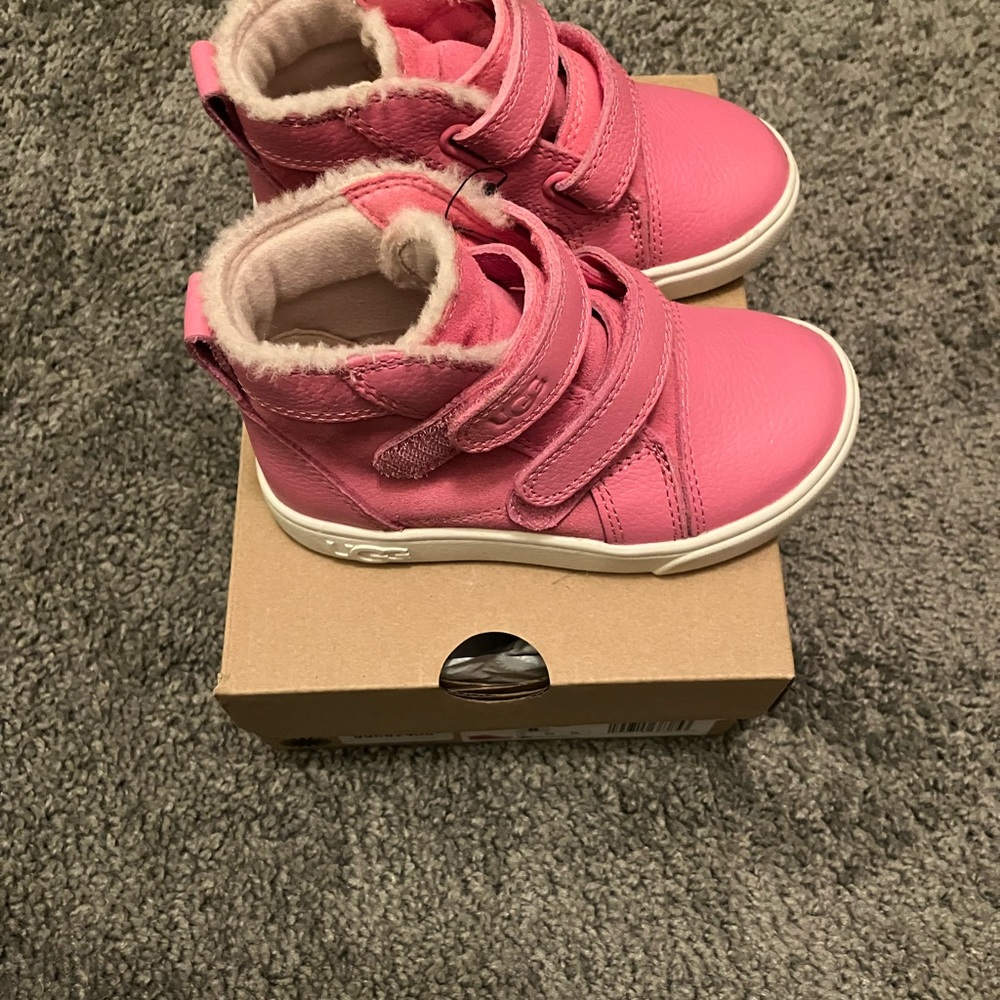 Worn Once, Pink Leather Ugg Sneakers